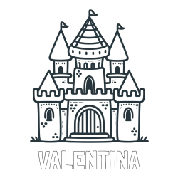 Online Created Coloring Page - VALENTINA Coloring Page and Beautiful Castle Coloring Page for Kids
