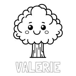 VALERIE Coloring Page alongside Cute Smiling Tree Coloring Page