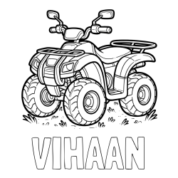 Online Created Coloring Page - VIHAAN Coloring Page and Beautiful ATV Coloring Page