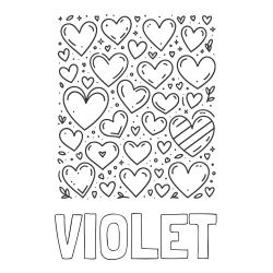 Online Created Coloring Page - VIOLET Coloring Page and Children's Coloring Page of Many Hearts