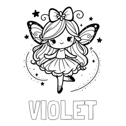 Online Created Coloring Page - VIOLET Coloring Page and Cute Magical Fairy
