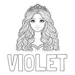 Online Created Coloring Page - VIOLET Coloring Page and Princess Coloring Page