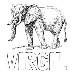 Online Created Coloring Page - VIRGIL Coloring Page and Realistic Elephant Coloring Page