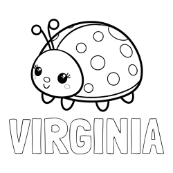 Online Created Coloring Page - VIRGINIA Coloring Page and Smiling Ladybug Coloring Page