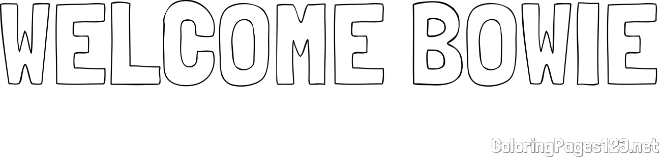 WELCOME BOWIE Coloring Page
