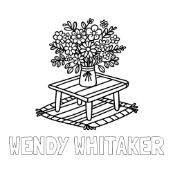 Online Created Coloring Page - WENDY WHITAKER Coloring Page and Simple Flower Bouquet Coloring Page