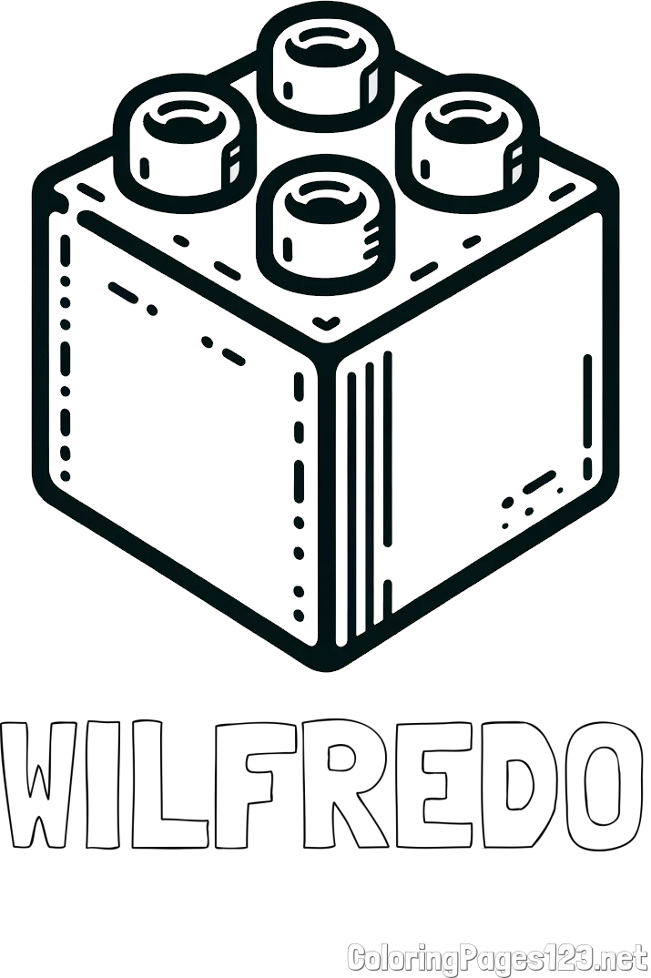 WILFREDO Coloring Page and LEGO Brick Coloring Page