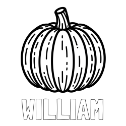 Online Created Coloring Page - WILLIAM Coloring Page and Easy Pumpkin Coloring