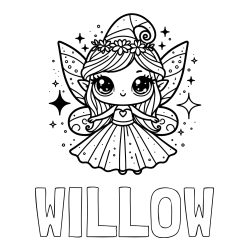 WILLOW Coloring Page alongside Coloring Page of Adorable Magical Fairy