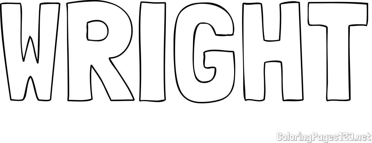 WRIGHT Coloring Page