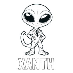 Online Created Coloring Page - XANTH Coloring Page and Alien Coloring Page