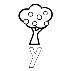 Online Created Coloring Page - Y Coloring Page and Apple Tree Coloring Page