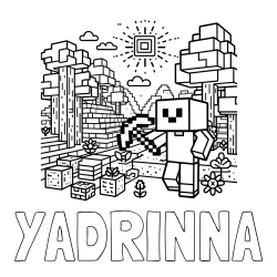 Online Created Coloring Page - YADRINNA Coloring Page and Minecraft World Coloring Page