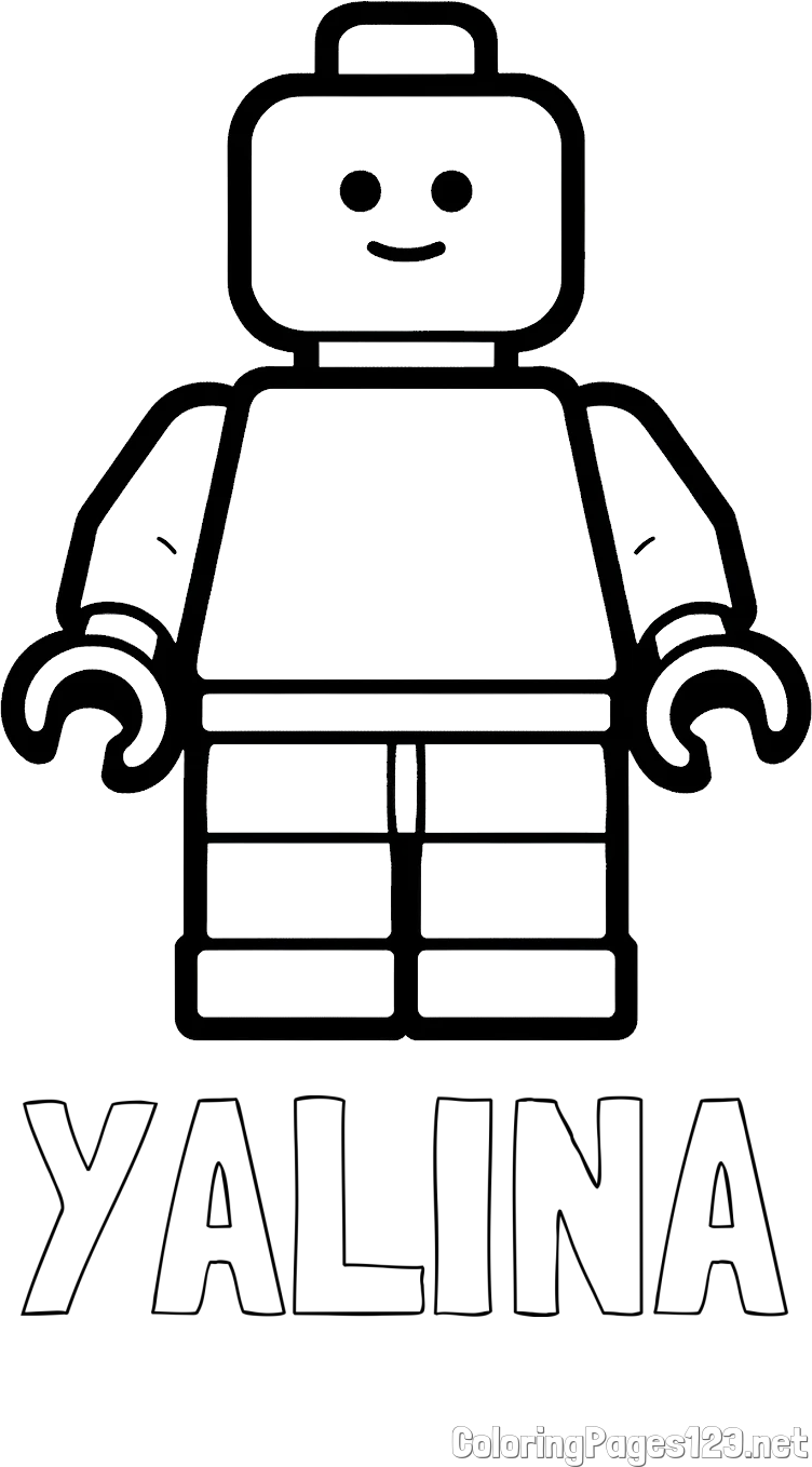 YALINA Coloring Page and Easy LEGO Character Coloring Page