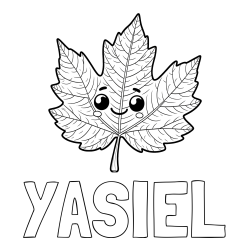 Online Created Coloring Page - YASIEL Coloring Page and Smiling Leaf Coloring Page for Kids