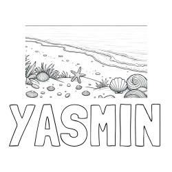 Online Created Coloring Page - YASMIN Coloring Page and Beautiful Seashore Coloring Page