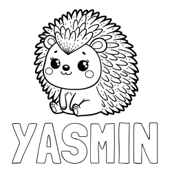 Online Created Coloring Page - YASMIN Coloring Page and Cute Hedgehog Coloring Page