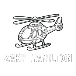 Online Created Coloring Page - ZAKHI HAMILTON Coloring Page and Coloring Page of a Helicopter