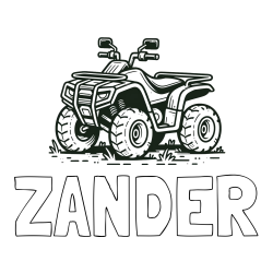 Online Created Coloring Page - ZANDER Coloring Page and Four-Wheeler Coloring Page