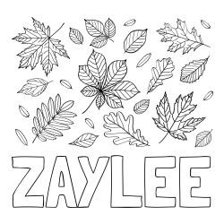 Online Created Coloring Page - ZAYLEE Coloring Page and Autumn Leaves Coloring Page