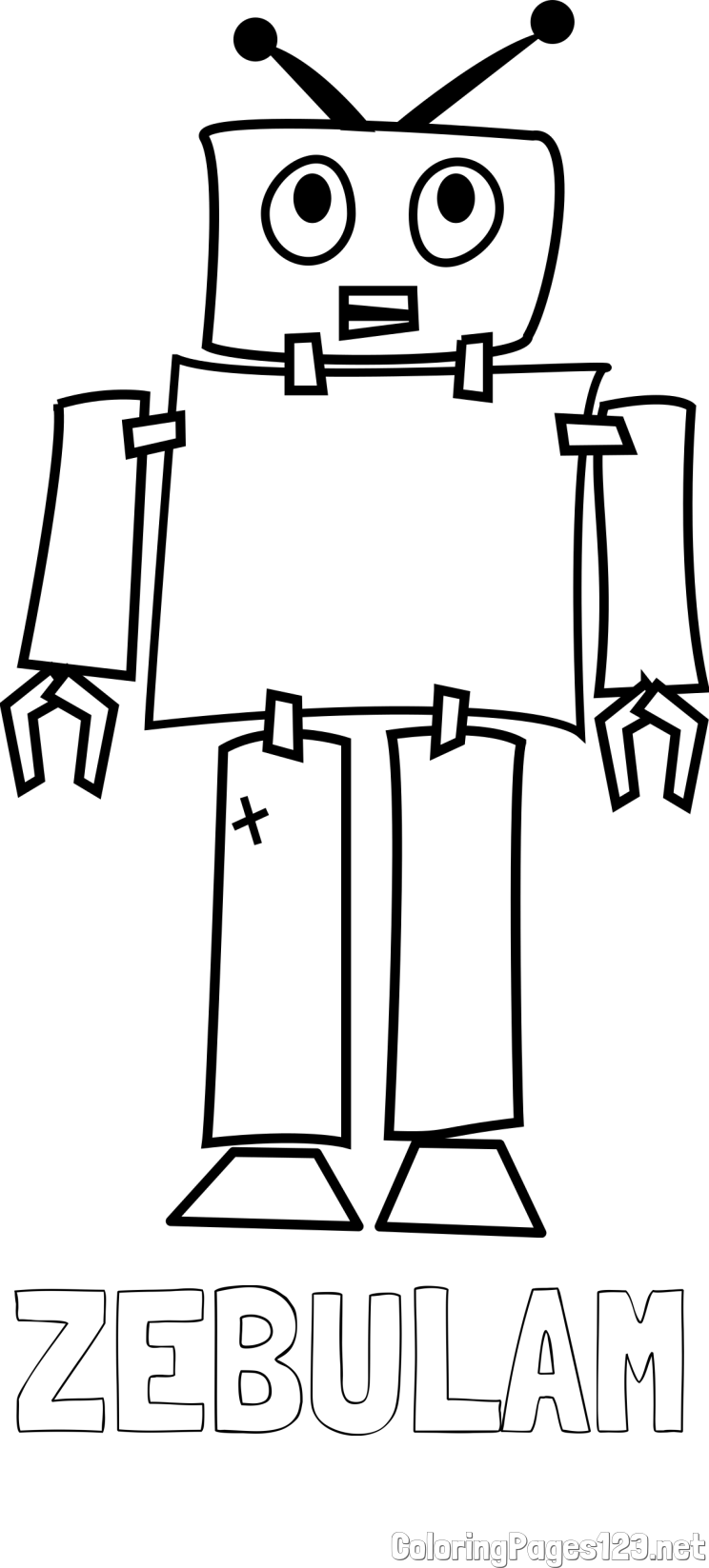 ZEBULAM Coloring Page and Simple Robot Coloring Page