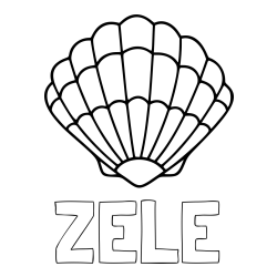 Online Created Coloring Page - ZELE Coloring Page and Easy Seashell Coloring Page