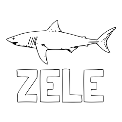 Online Created Coloring Page - ZELE Coloring Page and Realistic Shark Coloring Page