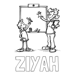 Online Created Coloring Page - ZIYAH Coloring Page and School Coloring Page of a Teacher and a Student