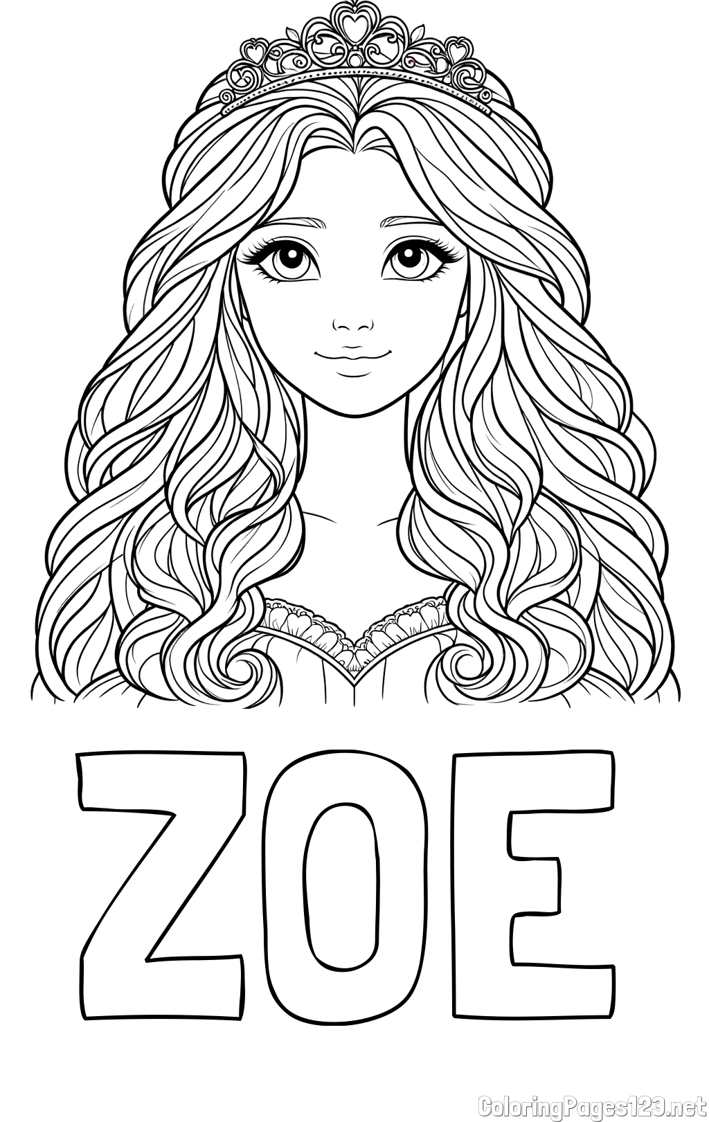 ZOE Coloring Page And Princess Coloring Page All For One ZOE Coloring Page And Princess Coloring Page All For One