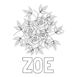 ZOE Coloring Page and Rose Mandala Coloring Page