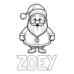 Online Created Coloring Page - ZOEY Coloring Page and Adorable Santa Claus Coloring Page for kids