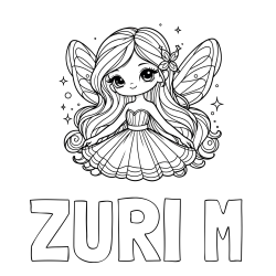 Online Created Coloring Page - ZURI M Coloring Page and Coloring Page of a Cute and Smiling Magical Fairy